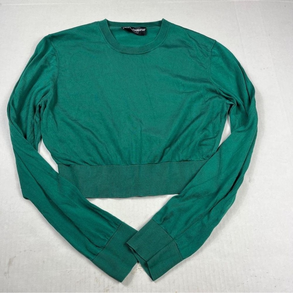 Dolce & Gabbana Green Fitted‎ Crop Sweatshirt